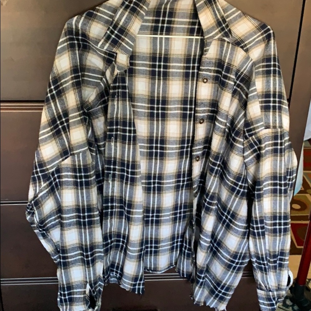 Navy blue flannel